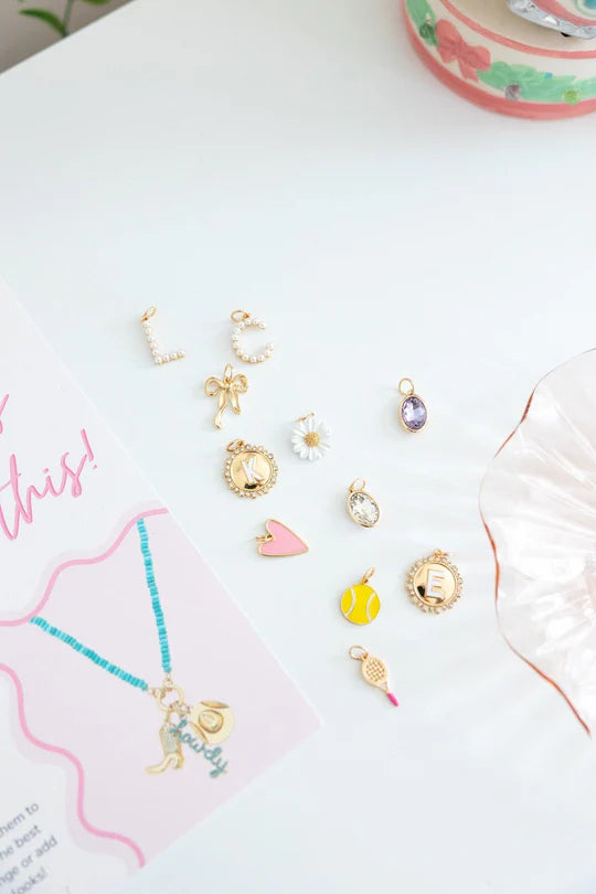 Pink Enamel Heart Charm