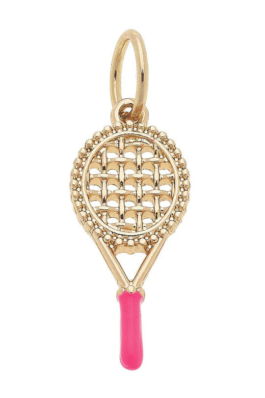 Tennis Racquet Enamel Charm