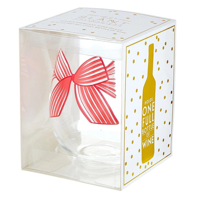 Red Bow Jumbo Wine Glass