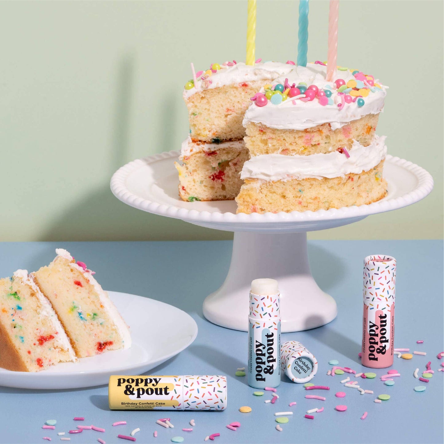 Birthday Confetti Cake Plant-Based Lip Balm: Yellow