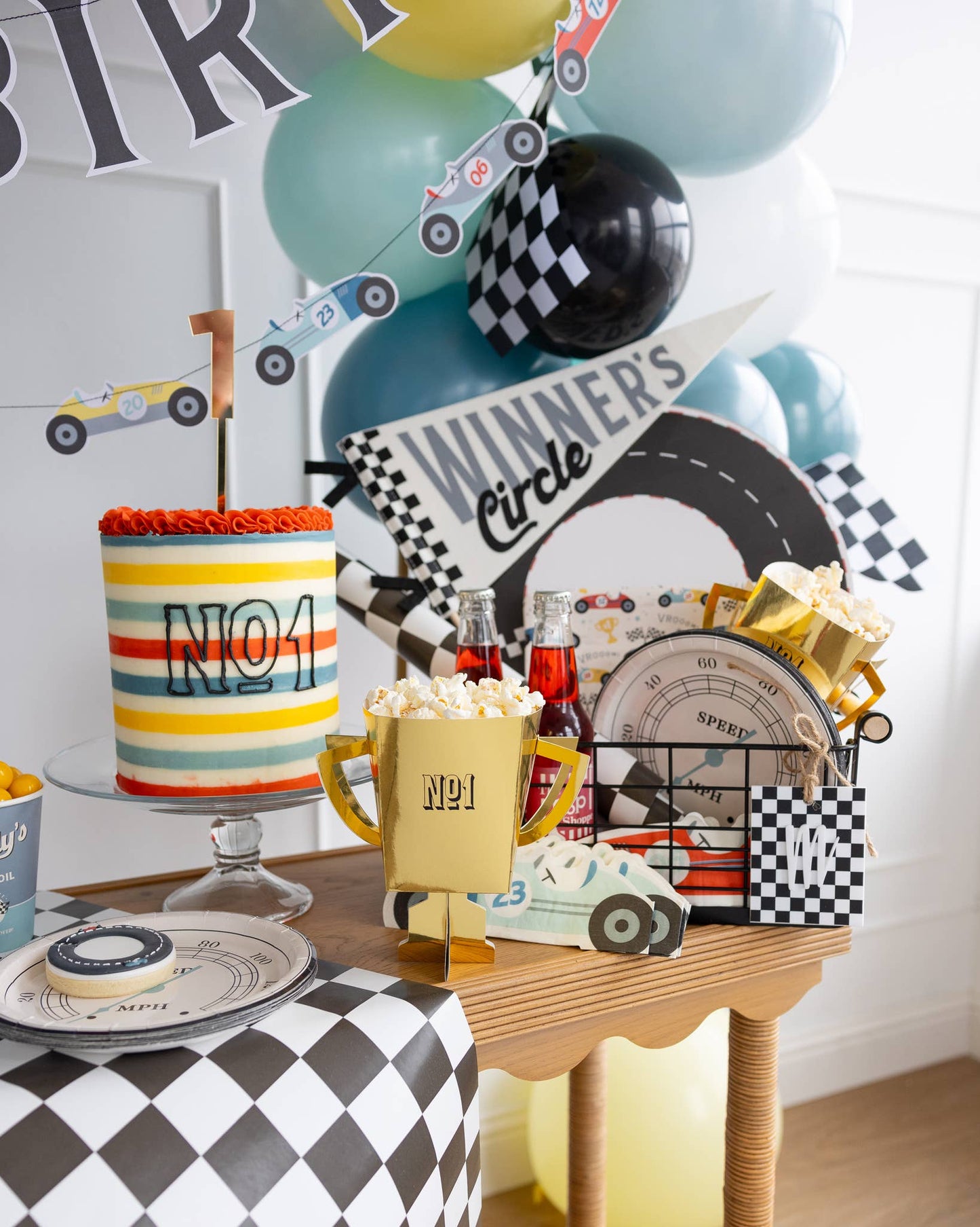 Checkered Flag Paper Table Runner