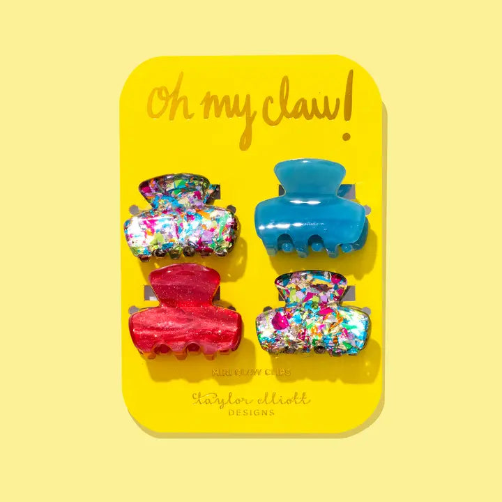 Colorful Confetti Mini Claw Clips Set