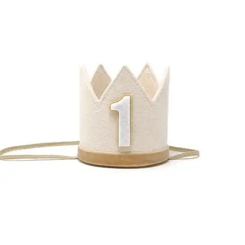 Linen and Beige Felt Crown: 1