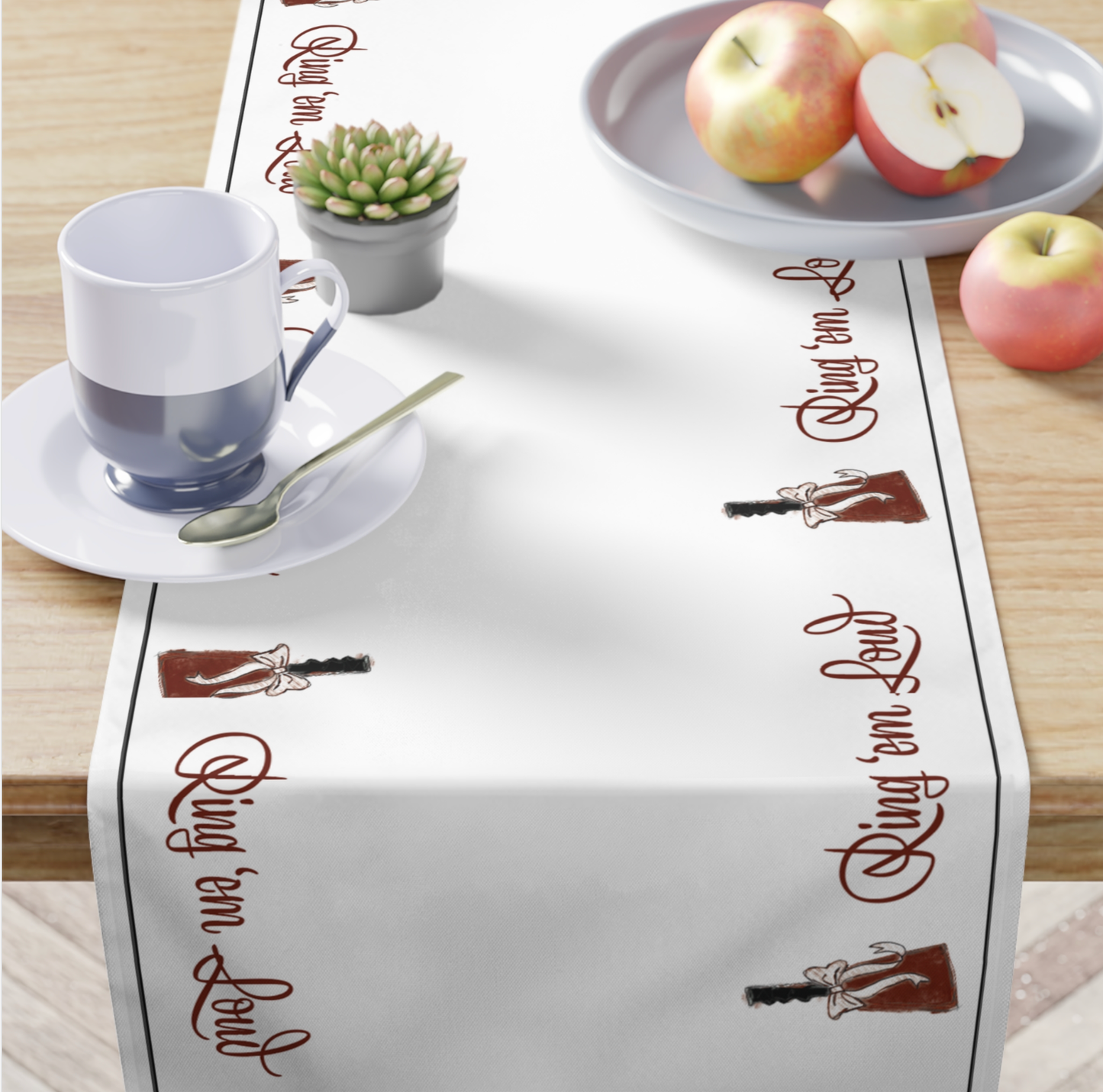 Maroon Mississippi Cowbell Paper Table Runner