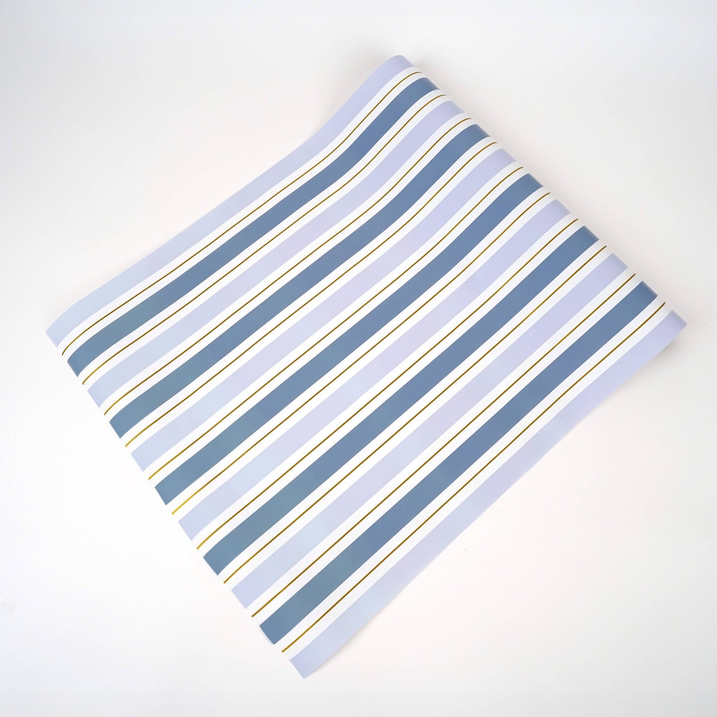 Paper Table Runner: Blue and Gold Stripe