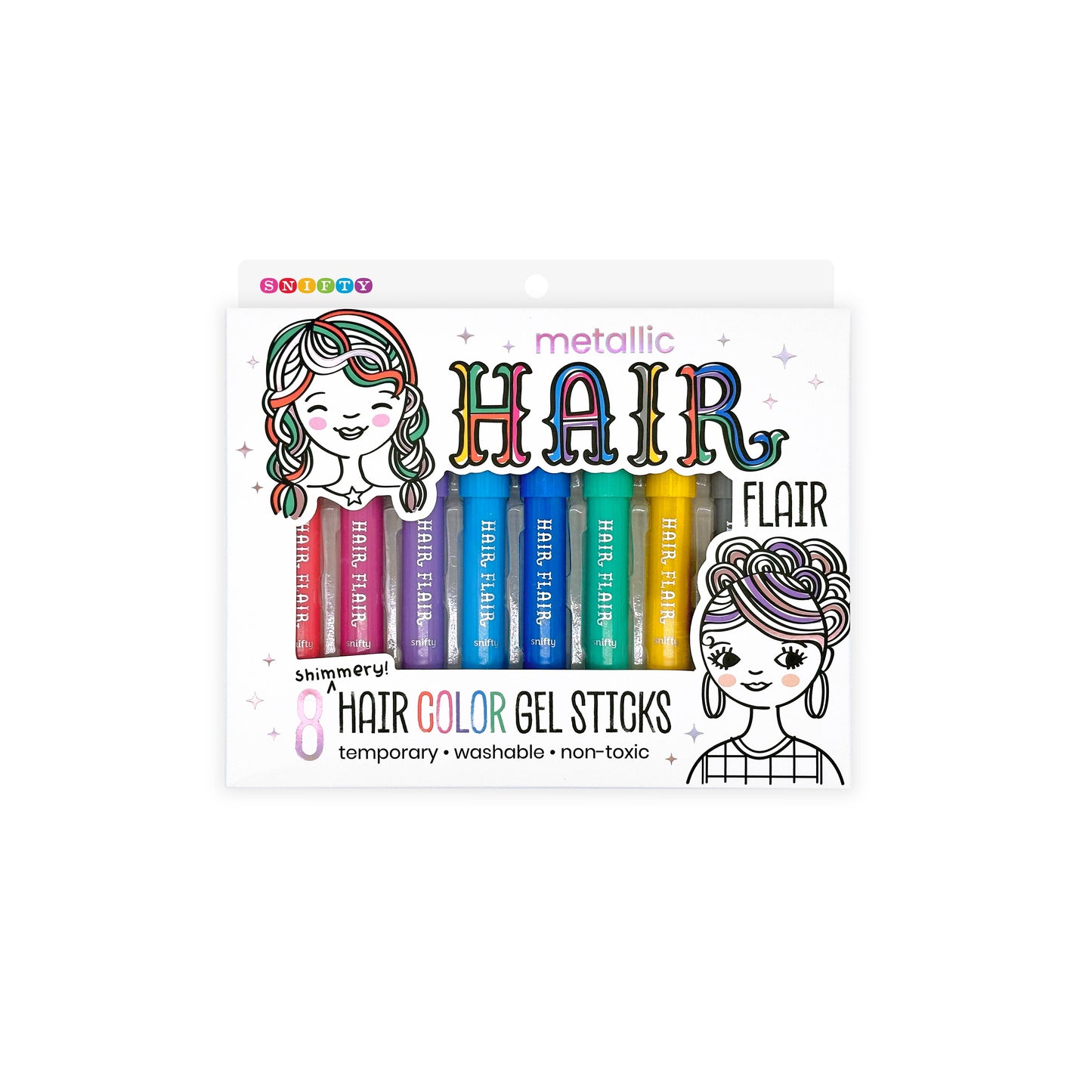 Metallic Shimmery Hair Flair Color Gel Sticks Set