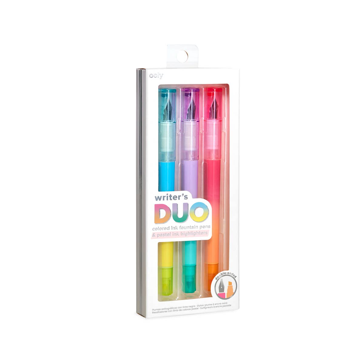 Writer's Duo Double-Ended Fountain Pens + Highlighters Set