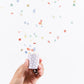 Reusable Confetti Popper: Mint Green with Rainbow Confetti