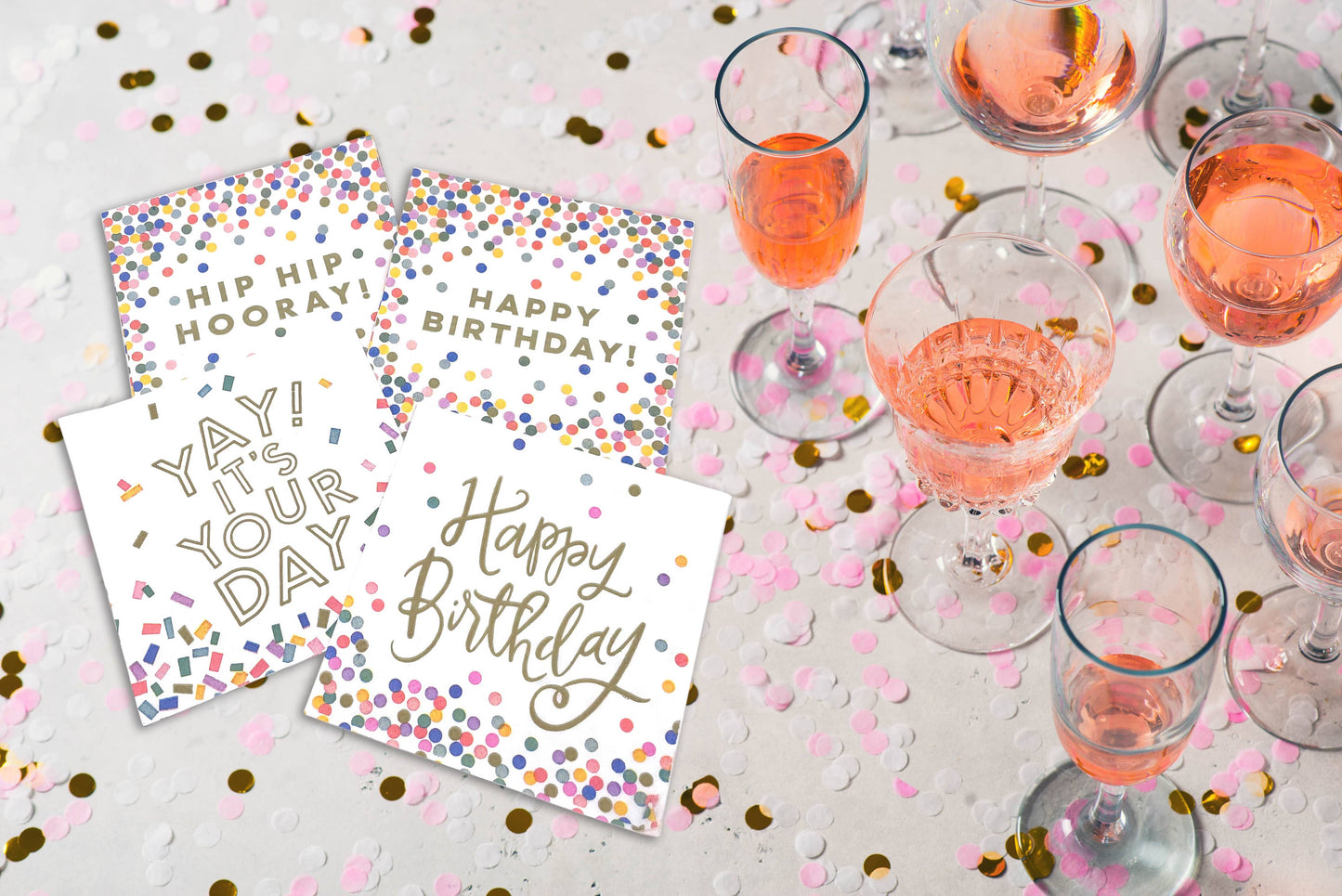Cocktail Napkins: Happy Birthday! Confetti