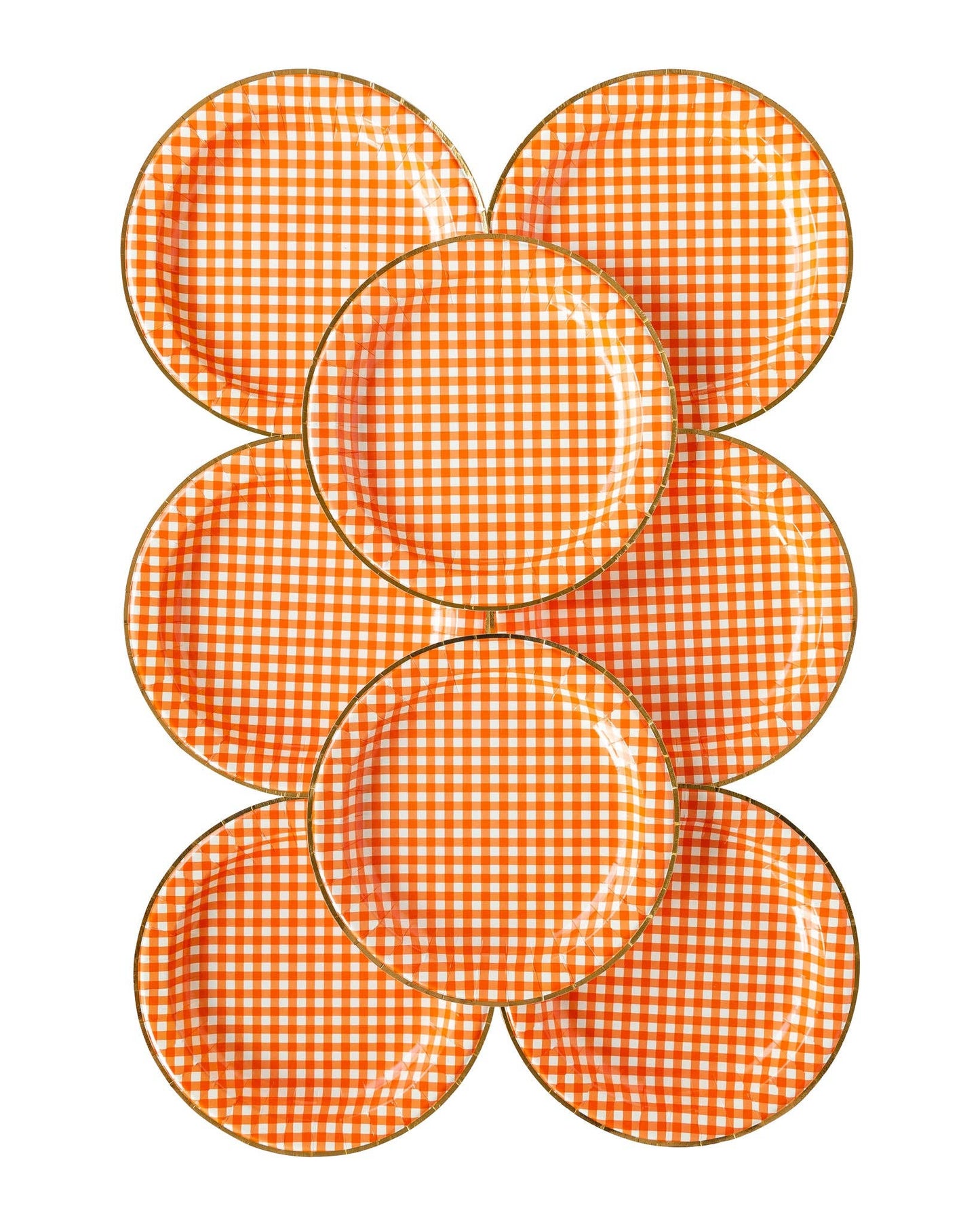 Harvest Orange Gingham Check 11" Plates