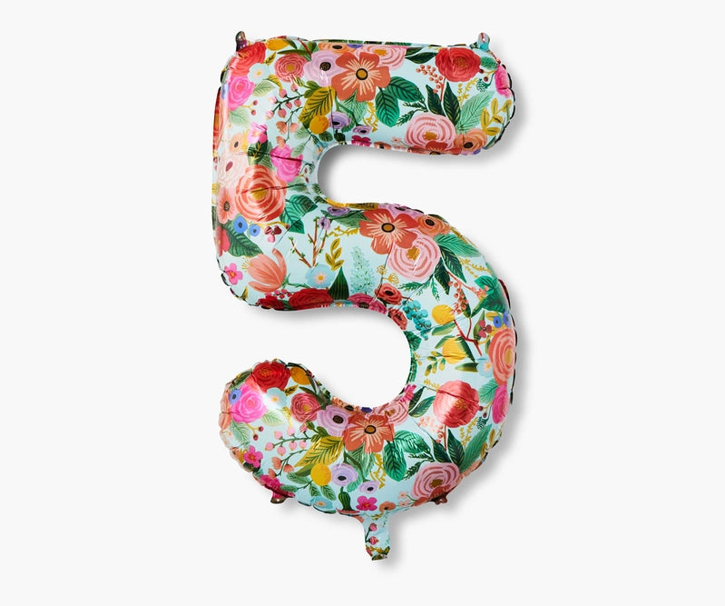 Garden Party Numbered Foil Balloon: 5