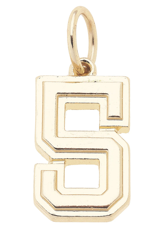 Number "5" Charm in Shiny Gold