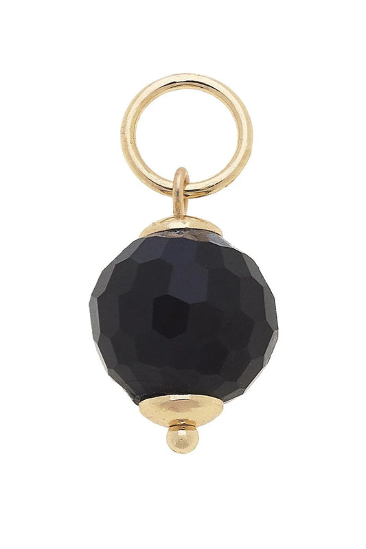 Black Diamond Glass-Faceted Bead Charm