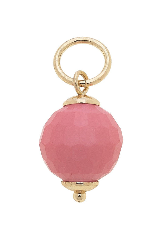 Pink Glass-Faceted Bead Charm