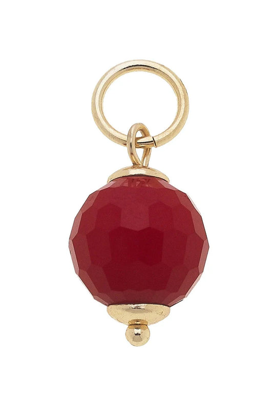 Red Glass-Faceted Bead Charm