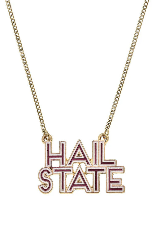 Mississippi State Bulldogs Outline Enamel Necklace