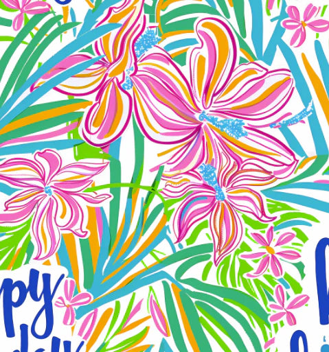 Beau Bottles Happy Birthday Floral Bottle Wrap (La Marca Edition)