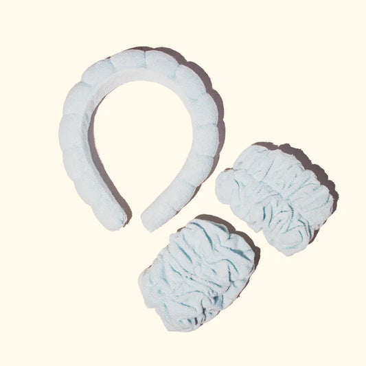 Headband and Wristband Set: Light Blue