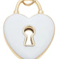 White Enamel Heart Shaped Padlock Charm