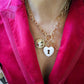 White Enamel Heart Shaped Padlock Charm