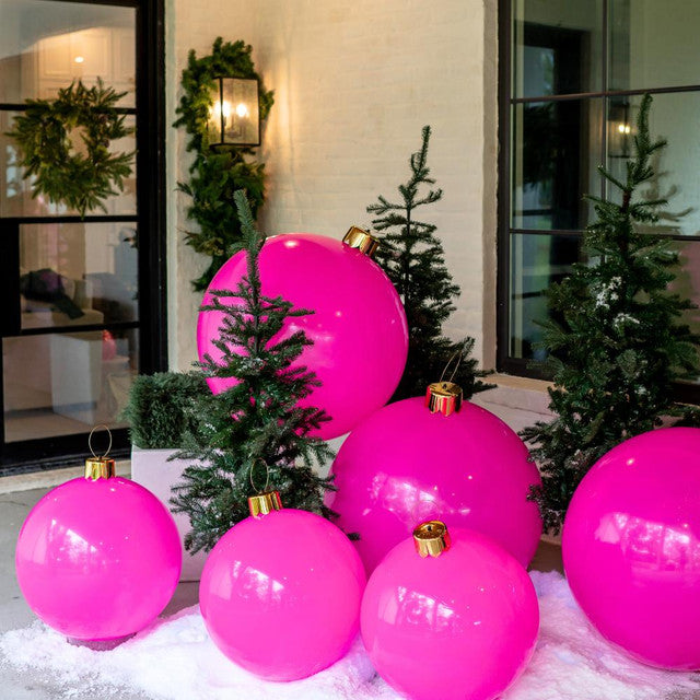 Magenta Holiball Inflatable Ornament: Medium (18")