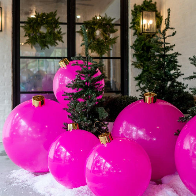 Magenta Holiball Inflatable Ornament: Medium (18")