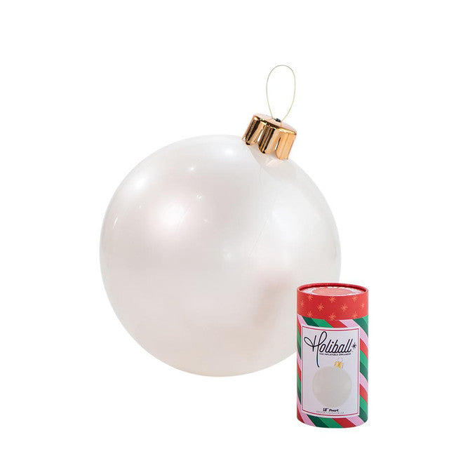 Pearl White Holiball Inflatable Ornament: Medium (18")