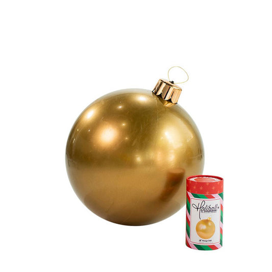 Vintage Gold Holiball Inflatable Ornament: Medium (18")