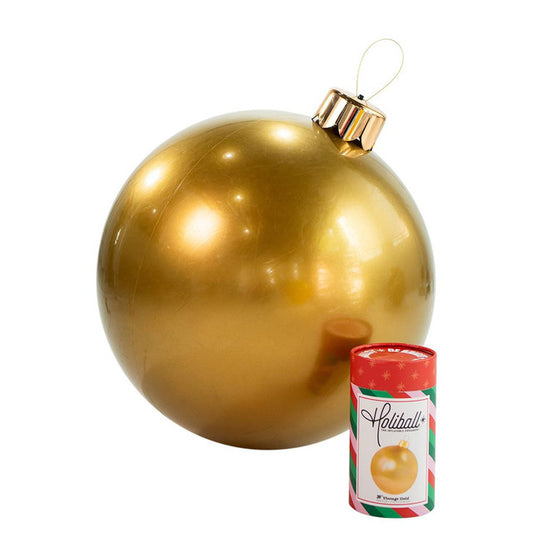 Vintage Gold Holiball Inflatable Ornament: Large (30")