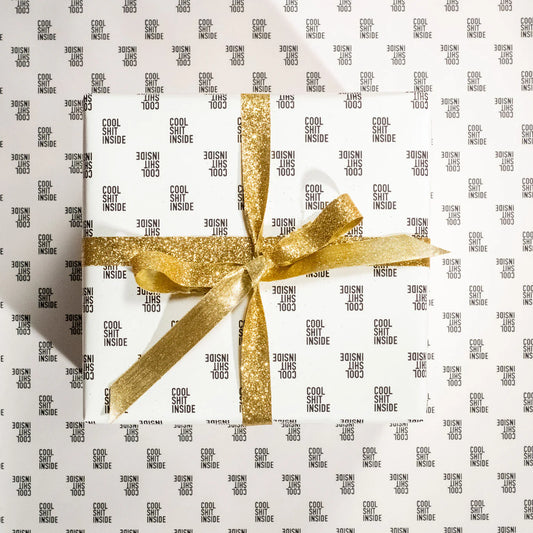 Cool Shit Inside Wrapping Paper: White/Black