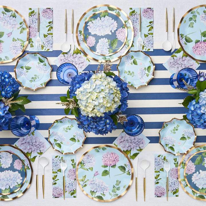 Wavy Salad Plate: Hydrangeas