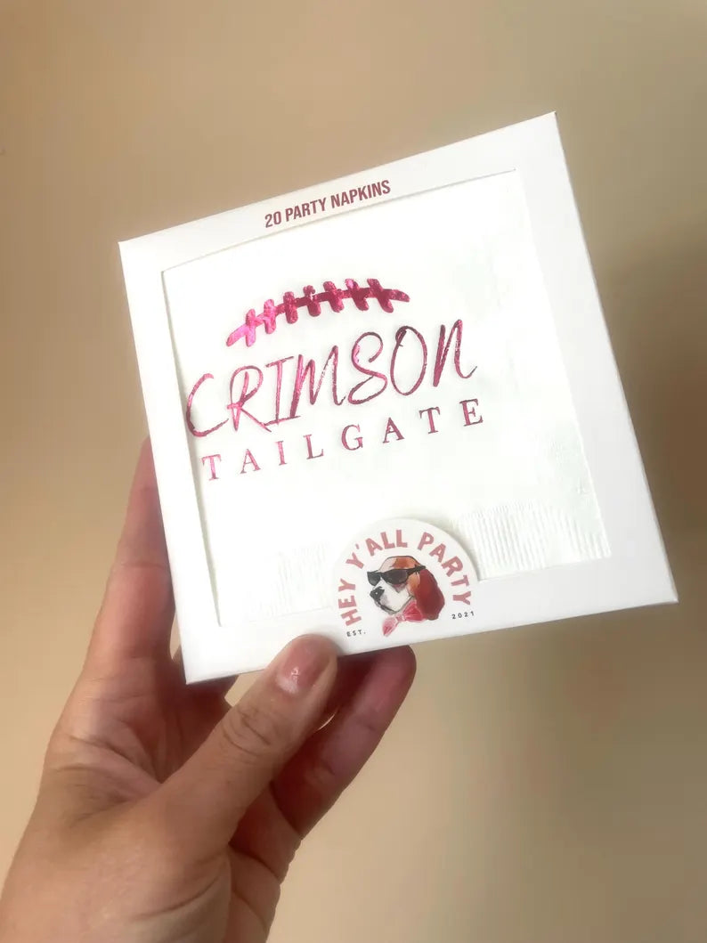 Crimson Tailgate Alabama Cocktail Napkins - Thumbnail 3