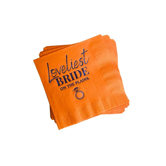 Loveliest Bride on the Plains Cocktail Napkins