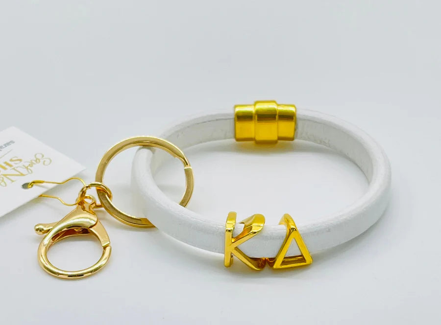 Sorority Letter Charm Bracelet Keychain (Multiple Styles Available)