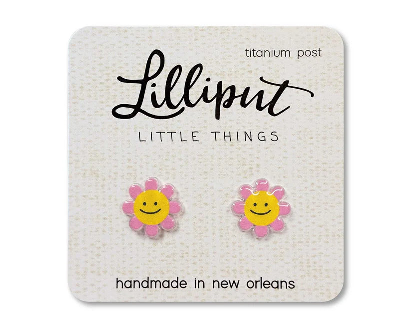 Hypoallergenic Earrings: Pink Happy Daisy