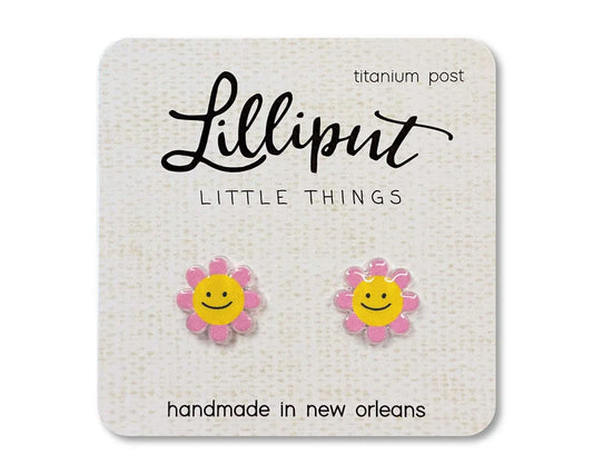 Hypoallergenic Earrings: Pink Happy Daisy