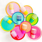Large Color Block Paper Plates: Red and Pink