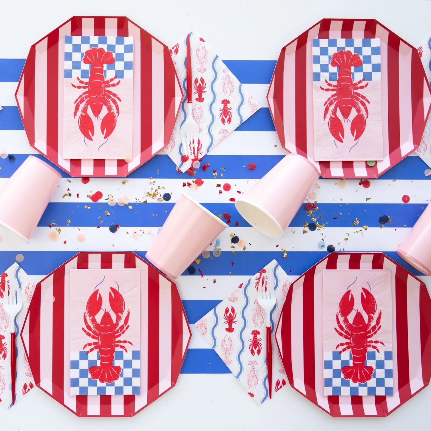 Palisades Blue Signature Cabana Stripe Paper Table Runner