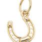 Lucky Horseshoe Charm in Shiny Gold