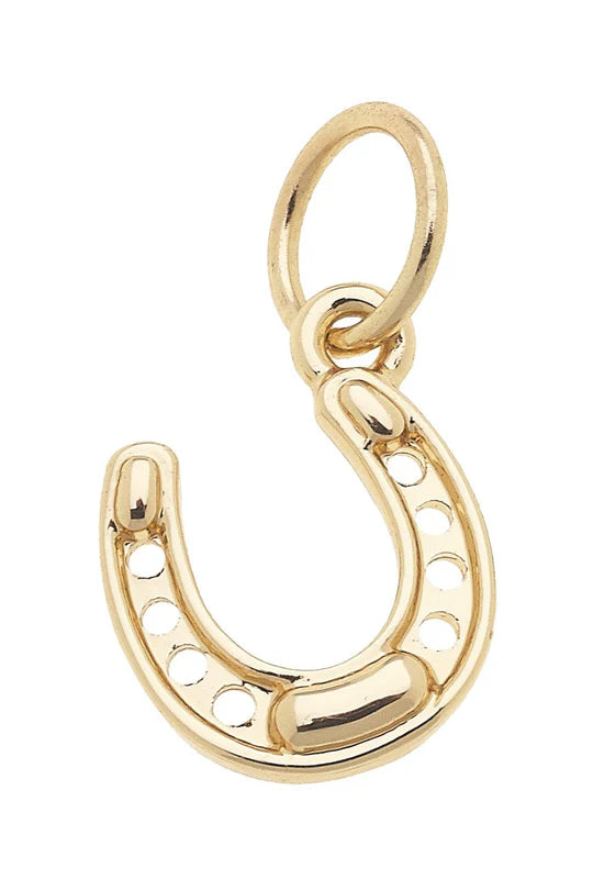 Lucky Horseshoe Charm in Shiny Gold