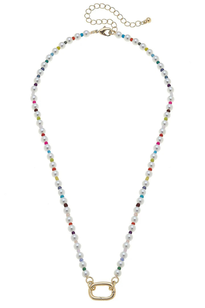 Mazie Rainbow Pearl Charm Necklace Base