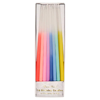 Dipped Tapered Candles: Rainbow