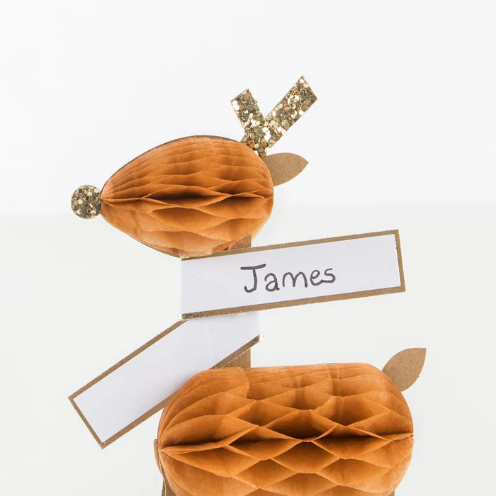 Honeycomb Reindeer Place Cards