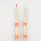 Pink Bow Taper Candles
