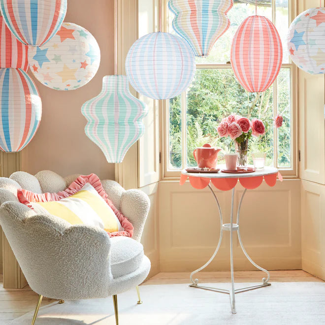 Stripy Paper Lanterns Set