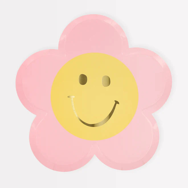 Happy Face Flower Plates