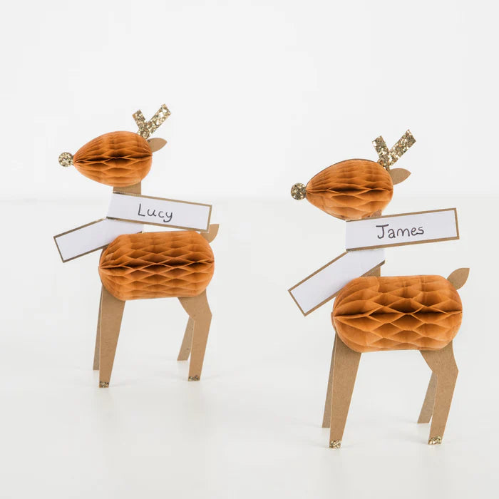 Honeycomb Reindeer Place Cards