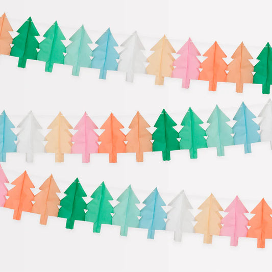 Tissue Paper Christmas Tree Garlands