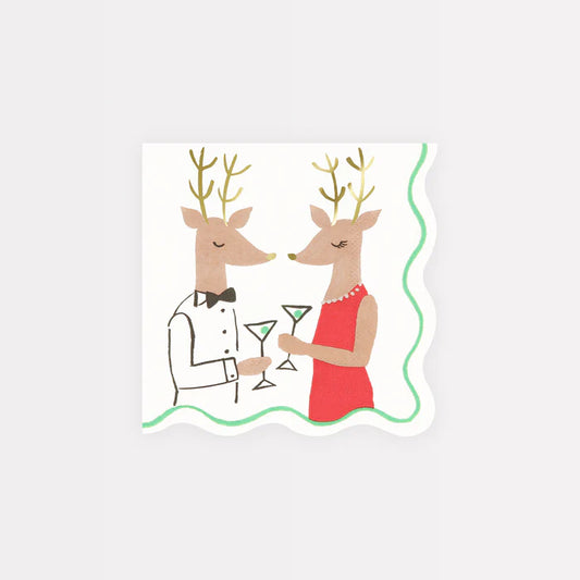 Mr. & Mrs. Reindeer Small Napkins