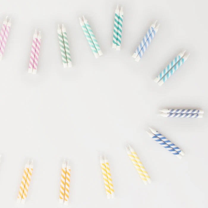 Rainbow Striped Mini Candles